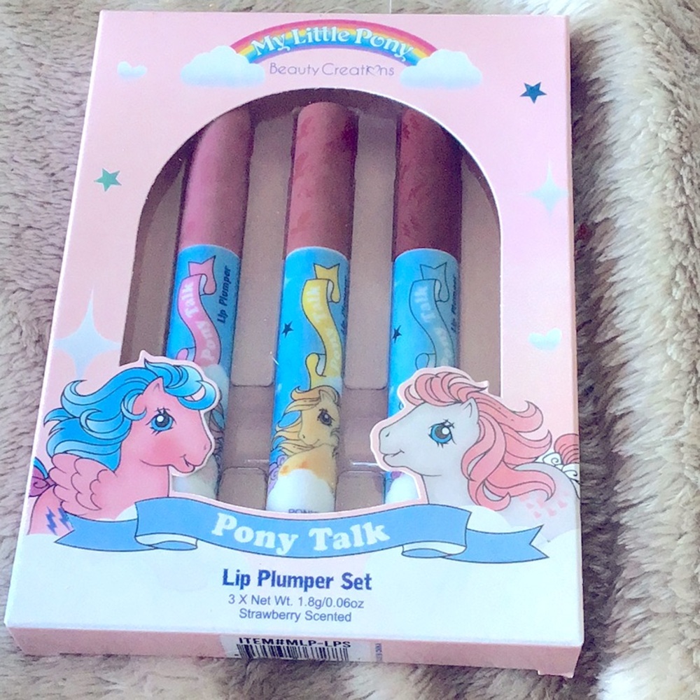 🌈 Cute My Little Pony Limited Pony Talk 3 Lip Plumping Set Nude Brown New